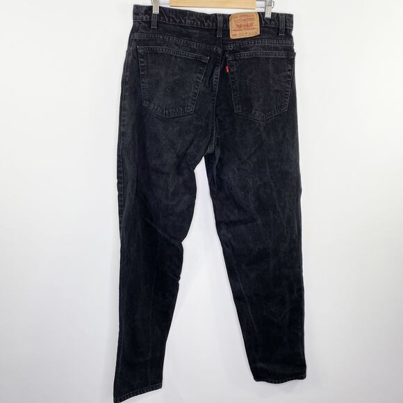 Vintage Levi's 550 Relaxed Fit Tapered Leg Black Denim Jeans Men's Size 38 x 34 - Picture 9 of 9